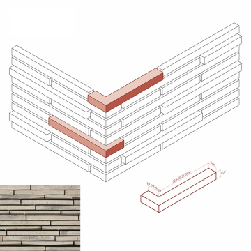 Искусственный камень 694-18 Реген брик 3D Design угол 6,7-7,5 / 32,5-33,5 (7 / 33) x 4 White Hills
