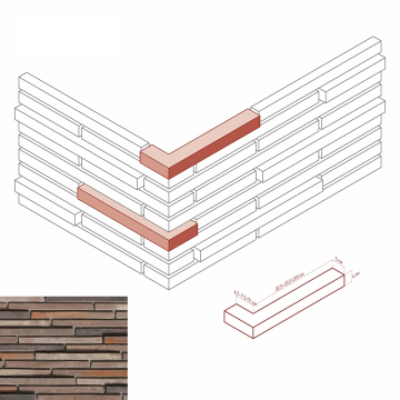 Искусственный камень 694-68 Реген брик 3D Design угол 6,7-7,5 / 32,5-33,5 (7 / 33) x 4 White Hills