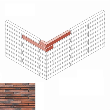 Искусственный камень 695-78 Бран брик 3D угол 6,7-7,5/32,5-33,5 (7/33) x 4 x 5 White Hills