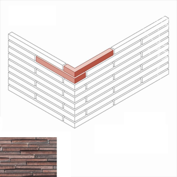 Искусственный камень 696-48 Бран брик 3D угол 6,7-7,5/32,5-33,5 (7/33) x 4 x 5 White Hills