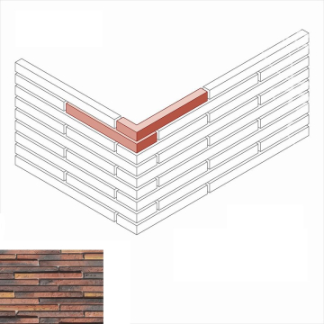 Искусственный камень 698-78 Бран брик 3D угол 6,7-7,5/32,5-33,5 (7/33) x 4 x 5 White Hills