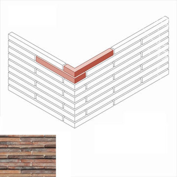 Искусственный камень 698-98 Бран брик 3D Design угол 6,7-7,5/32,5-33,5 (7/33) x 4 x 5 White Hills