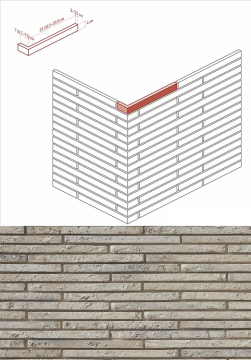 Искусственный камень 699-15 Бран брик Design угол 6,7-7,5 / 32,5-33,5 (7 / 33) x 4 White Hills