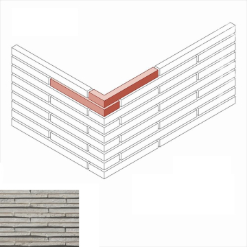 Искусственный камень 699-18 Бран брик 3D Design угол 6,7-7,5/32,5-33,5 (7/33) x 4 x 5 White Hills