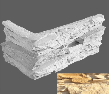 Искусственный камень Угловой элемент Леонардо 050 20/10x10x3,5 Leonardo Stone