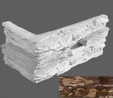 Искусственный камень Угловой элемент Леонардо 830 20/10x10x3,5 Leonardo Stone