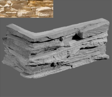 Искусственный камень Угловой элемент Перуджа 055 20/10x10x3,5 Leonardo Stone