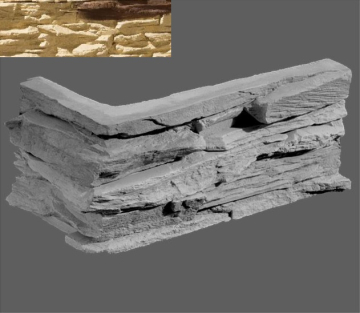 Искусственный камень Угловой элемент Перуджа 065 20/10x10x3,5 Leonardo Stone