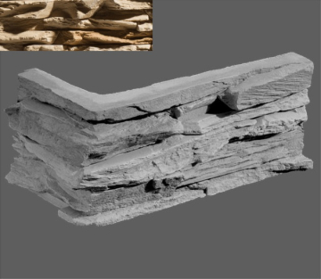 Искусственный камень Угловой элемент Перуджа 873 20/10x10x3,5 Leonardo Stone