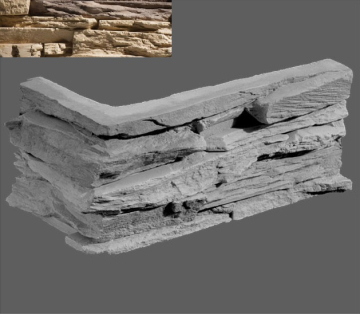 Искусственный камень Угловой элемент Перуджа 874 20/10x10x3,5 Leonardo Stone