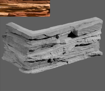 Искусственный камень Угловой элемент Перуджа 880 20/10x10x3,5 Leonardo Stone