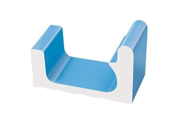 K451 Керамогранит 1/2 часть переливного водоотводного канала Light Blue 29x12 Serapool