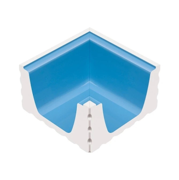 K631 Керамогранит Внутренний угол переливного водоотводного канала Light Blue 22,5x22,5 Serapool