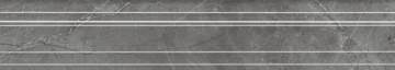 Kerama Marazzi BLF026R Плитка Бордюр Багет Риальто серый тёмный глянцевый обрезной 40x7,3x2,7 Kerama Marazzi