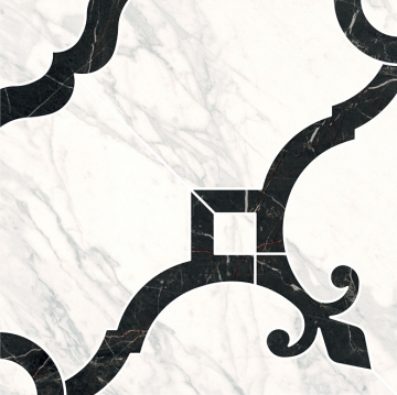 Kerama Marazzi ID88 Керамогранит Фрагонар декор наборный белый 1/4 розона 30*30 Kerama Marazzi