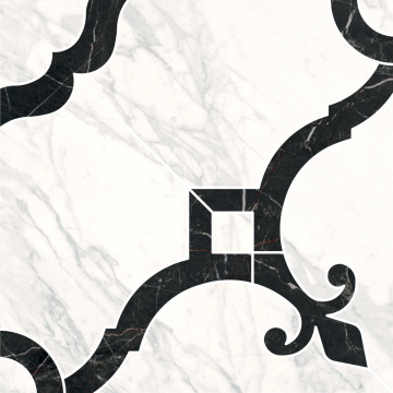 Kerama Marazzi ID88T Керамогранит Декор Фрагонар наборный белый 1/4 розона 30x30x0,9 Kerama Marazzi