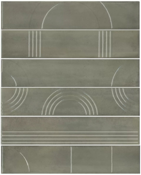 Kerama Marazzi KMP3STA003RN6X Плитка Панно Мажорель зелёный глянцевый (из 6 частей 6х28,5) 36x28,5x1 Kerama Marazzi