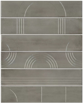 Kerama Marazzi KMP3STA004RN6X Плитка Панно Мажорель серый глянцевый (из 6 частей 6х28,5) 36x28,5x1 Kerama Marazzi