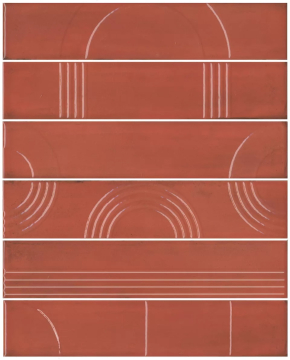 Kerama Marazzi KMP3STA005RN6X Плитка Панно Мажорель красный глянцевый (из 6 частей 6х28,5) 36x28,5x1 Kerama Marazzi