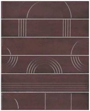 Kerama Marazzi KMP3STA006RN6X Плитка Панно Мажорель бордовый глянцевый (из 6 частей 6х28,5) 36x28,5x1 Kerama Marazzi