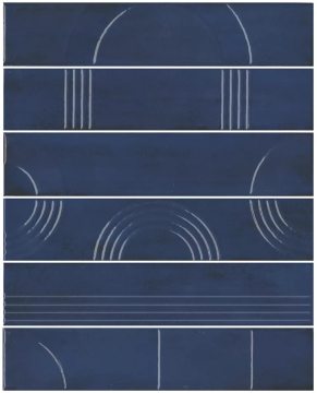 Kerama Marazzi KMP3STA007RN6X Плитка Панно Мажорель синий тёмный глянцевый (из 6 частей 6х28,5) 36x28,5x1 Kerama Marazzi