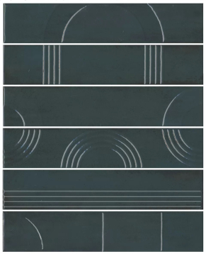 Kerama Marazzi KMP3STA008RN6X Плитка Панно Мажорель зелёный тёмный глянцевый (из 6 частей 6х28,5) 36x28,5x1 Kerama Marazzi