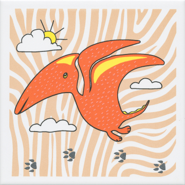 Kerama Marazzi OP/A229/5009 Плитка Декор Динозаврики 4 матовый 20x20 Kerama Marazzi