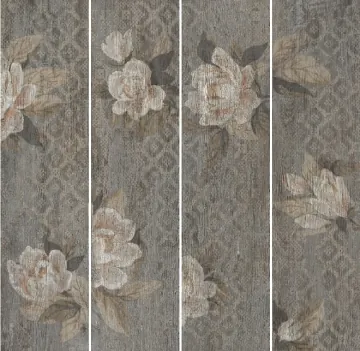 Kerama Marazzi SG704400R Керамогранит Поджио Цветы коричневый обрезной 20х80 Kerama Marazzi