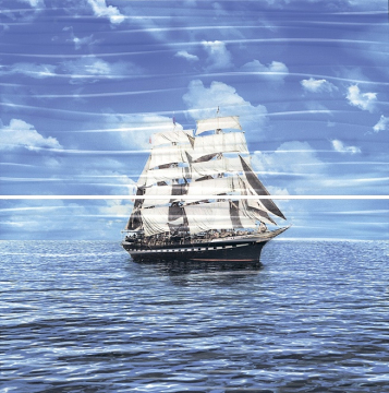 Kerama Marazzi STG/A437/2x/11106R Плитка Панно Тиррено Фрегат обрезной (2 части) 60х60 Kerama Marazzi