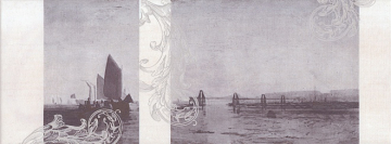 Kerama Marazzi STG/C208/15010 Плитка Ньюпорт Корабли фиолетовый 15*40 Kerama Marazzi