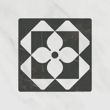 Kerama Marazzi TOC006 Плитка Декор Келуш 3 грань черно-белый 9,8х9,8 Kerama Marazzi