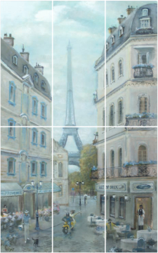 Kerama Marazzi VB/A14/6x/7071 Плитка Панно Кантри Шик Париж из 6 частей (20*50 размер каждой части) 60*100 Kerama Marazzi