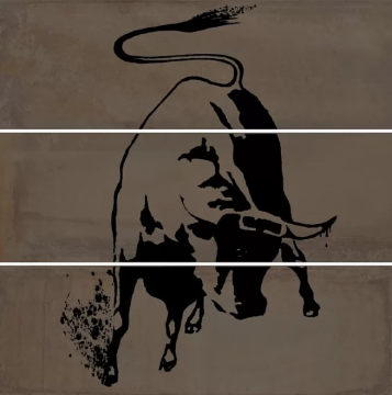 Kerama Marazzi VB/A21/3x/13062TR Плитка Панно Раваль Бык матовый обрезной 90x90x0,9 Kerama Marazzi