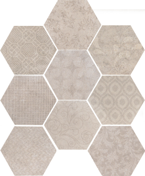 Керамогранит 1047252 RIABITA ESAGONA FABRIC SHABBY CHIC 24x27,7 Serenissima Cir