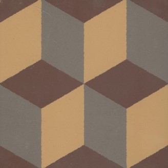 Керамогранит 150N502D004 Trompe l'oeil 4 (Brown, Yellow, Charcoal) 15x15 Winckelmans