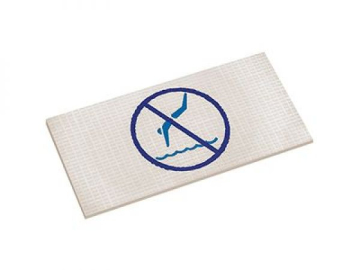 Керамогранит 22200 Знак Нет дайвинга на плитке Antislip с сетчатой поверхностью Unglazed-Cobalt 12,5х25 Serapool