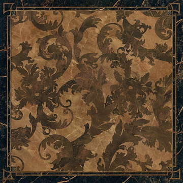 Керамогранит 240073 MARBLE CASSETTONE FOGLIA NERO RETTIFICATO LAPPATO 58,5x58,5 Versace (Gardenia Orchidea)