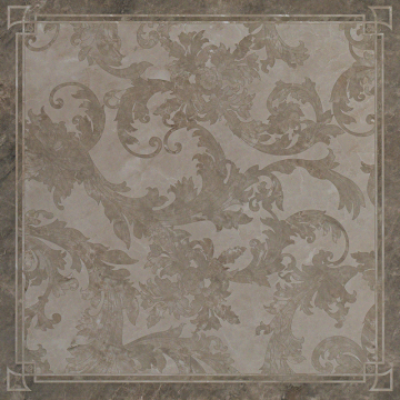 Керамогранит 240076 MARBLE DEC CASSETTONE FOGLIA GRIGIO ONICE 58,5x58,5 Versace (Gardenia Orchidea)