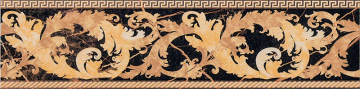 Керамогранит 240233 MARBLE FASCIA BAROCCA NERO LEV 14,4x58,5 Versace (Gardenia Orchidea)