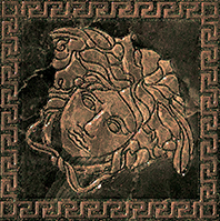 Керамогранит 240383 MARBLE TOZZETTO MEDUSA NERO LEV 14,4x14,4 Versace (Gardenia Orchidea)