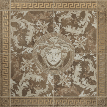 Керамогранит 240427 MARBLE ROSONE MARRONE 117,2x117,2 Versace (Gardenia Orchidea)