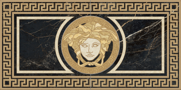 Керамогранит 240433 MARBLE ROSONE NERO S.LAUREN 58,5x117,2 Versace (Gardenia Orchidea)
