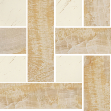 Керамогранит 240454 MARBLE MOSAICS CHESTERFIELD ORO/BIANCO 29,1x29,1 Versace (Gardenia Orchidea)