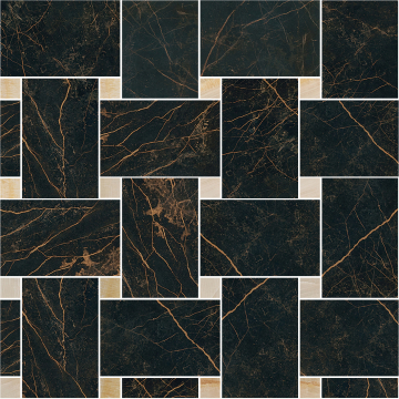 Керамогранит 240533 MARBLE MOSAICS INTRECCIO NERO-ORO 29,1x29,1 Versace (Gardenia Orchidea)