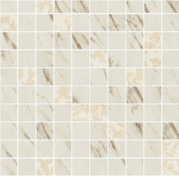 Керамогранит 240821 MOSAICS T100 DECORATO BIANCO 29,1x29,1 Versace (Gardenia Orchidea)
