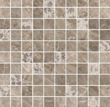 Керамогранит 240826 MOSAICS T100 DECORATO GRIGIO 29,1x29,1 Versace (Gardenia Orchidea)