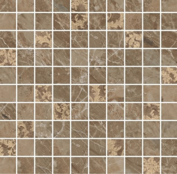 Керамогранит 240827 MOSAICS T100 DECORATO MARRONE 29,1x29,1 Versace (Gardenia Orchidea)