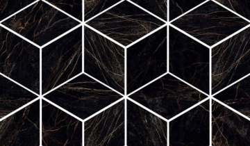 Керамогранит 240833 MOSAICS T3-3D NERO 17x29,1 Versace (Gardenia Orchidea)