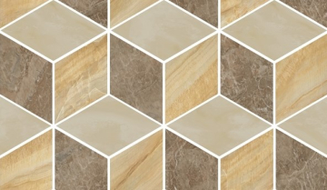 Керамогранит 240841 MOSAICS T3-3D MARRONE-ORO-BEIGE 17x29,1 Versace (Gardenia Orchidea)