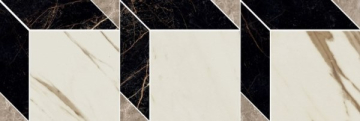 Керамогранит 240851 MOSAICS CUBE NERO-BIANCO-GRIGIO 19,5x58,5 Versace (Gardenia Orchidea)